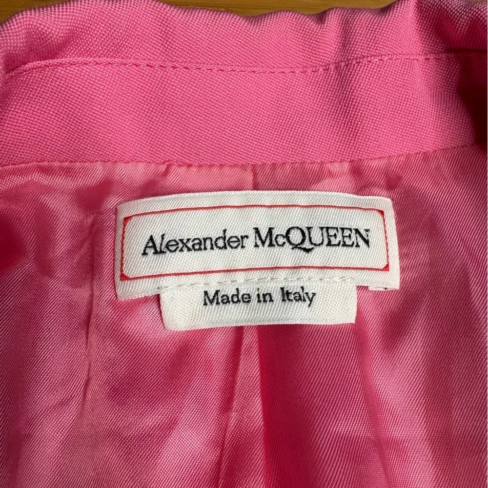 Alexander McQueen- Vibrant Pink Wool Blazer. Size 38 or US 2
